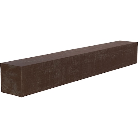 Ekena Millwork Rough Cedar Faux Wood Fireplace Mantel, Aged Pecan, 4"H x 8"D x 60"W MANURC04X08X60AE